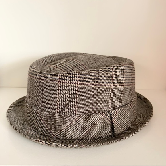 New houndstooth plaid fedora hat main image 6